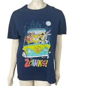 Warner Brothers Looney Tunes Graphic T Shirt Scooby Doo Women‎ L Cotton Zoinks